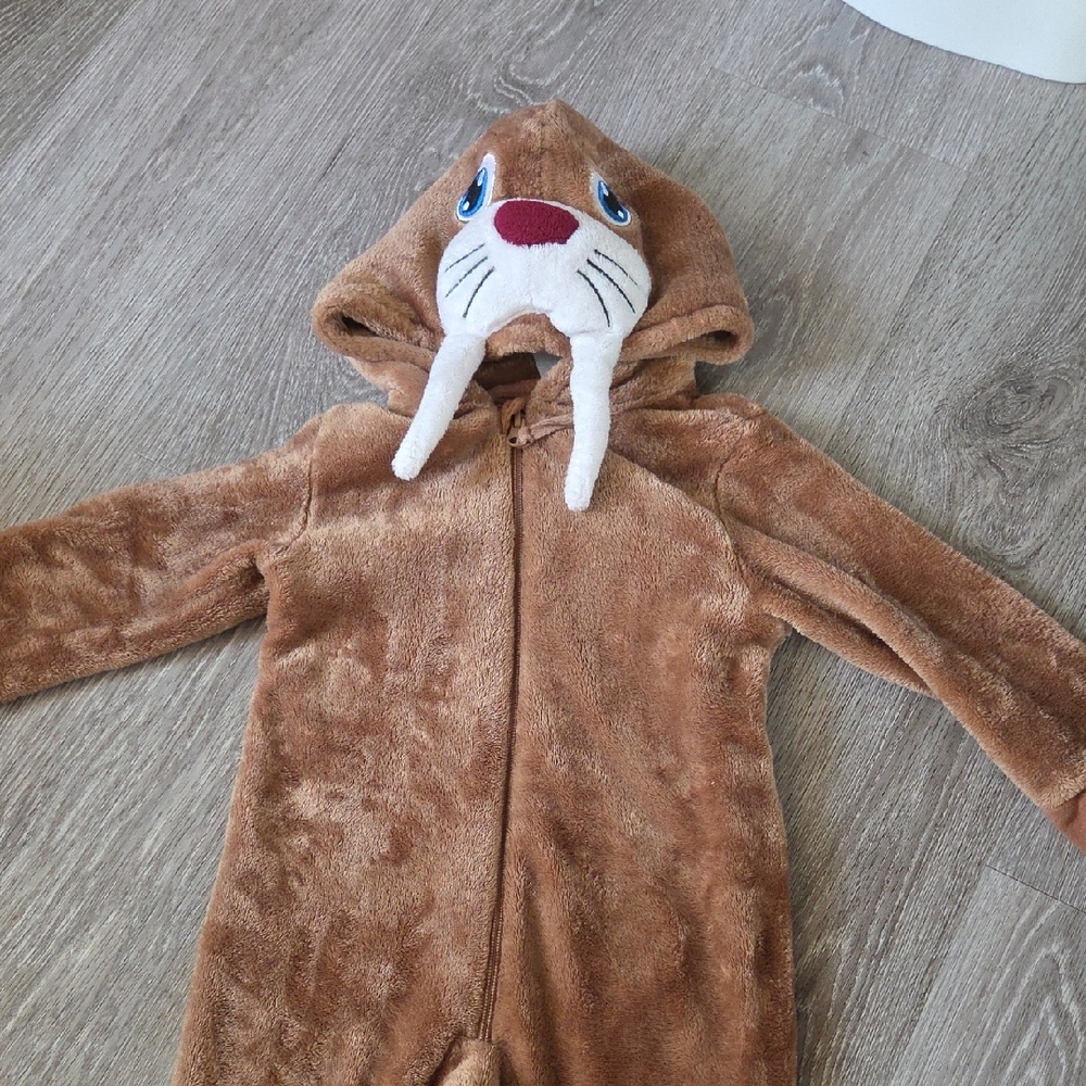 Brown Walrus Hooded Onesie for Kids